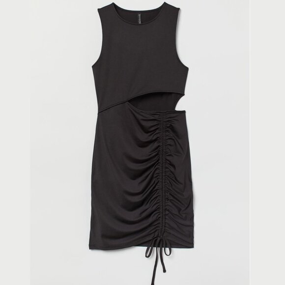 H&M Dresses & Skirts - *3 FOR $9* H&M Divided Drawstring Ruched Knee Mid Length Cut Out Waist Dress NWT